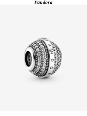 Pandora Pave & Logo Charm